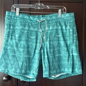 Chubbies Teal Geometric Men's Athletic Shorts with Liner